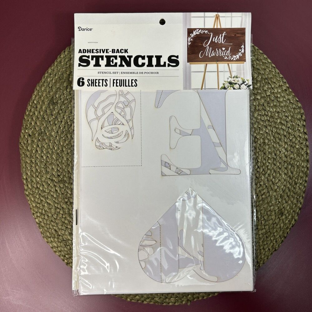 Darice Wedding Marriage Adhesive Back Stencils 6 Large Sheets 11x17” NEW